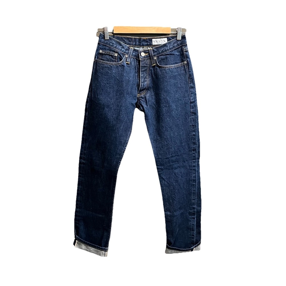 Gustin Blue Slim Fit‎ Button-Fly Men's Selvedge Jeans Size 30
